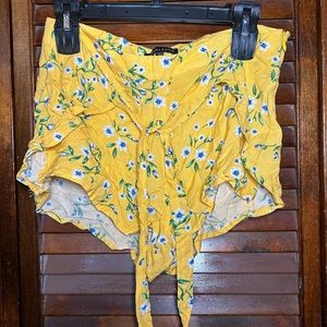 Kendall and Kylie Yellow Floral Shorts